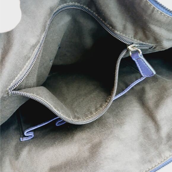 ESCADA Sport LG Buttery Leather Purple Double Strap Tote Shoulder Bag Satchel - Picture 10 of 12